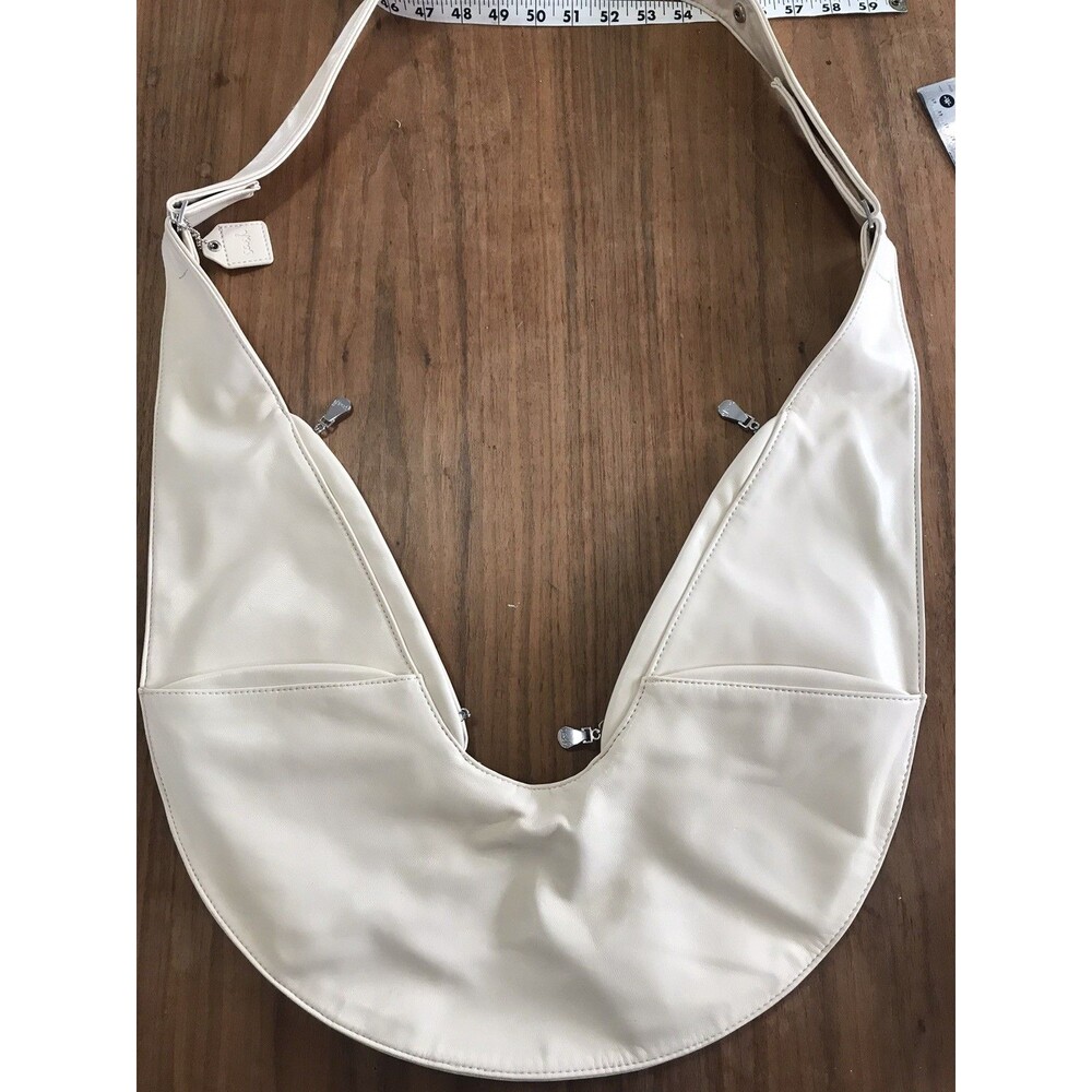 The Sash Vegan Leather Cross Body Bag Off White Signature Travel - Picture 3 of 6